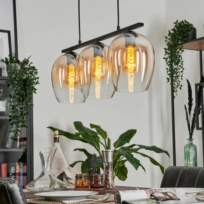 hofstein Suspension Verre 20cm Vevino Clair, 3 lumières