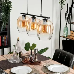 hofstein Suspension Verre 20cm Vevino Clair, 3 lumières