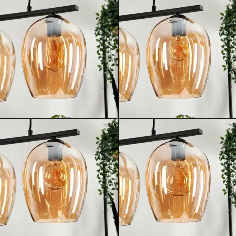 hofstein Suspension Verre 20cm Vevino Ambre, 3 lumières