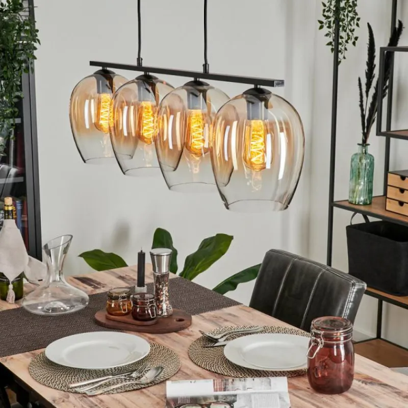 hofstein Suspension Verre 20cm Vevino Clair, 4 lumières