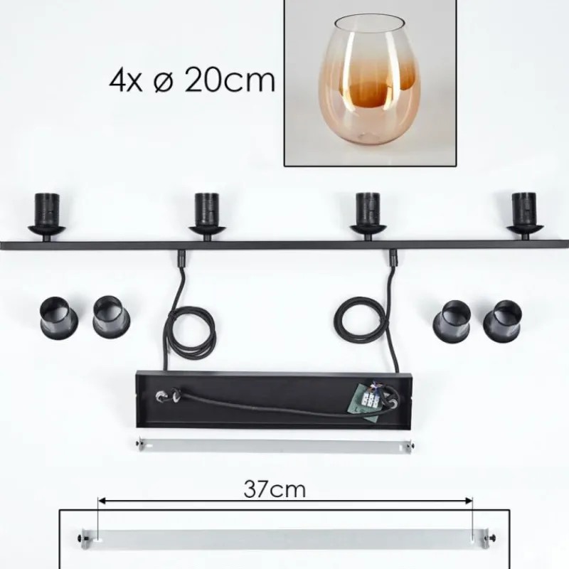 hofstein Suspension Verre 20cm Vevino Clair, 4 lumières