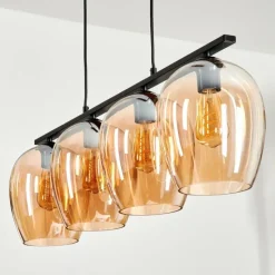 hofstein Suspension Verre 20cm Vevino Ambre, 4 lumières