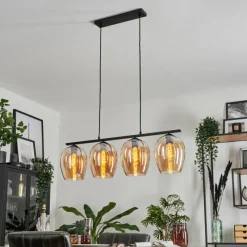 hofstein Suspension Verre 20cm Vevino Ambre, 4 lumières