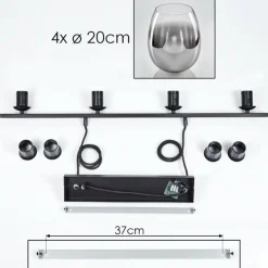 Suspension Verre Fumé-hofstein Suspension Verre 20cm Vevino Clair, Fumé, 4 lumières