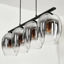 Suspension Verre Fumé-hofstein Suspension Verre 20cm Vevino Clair, Fumé, 4 lumières