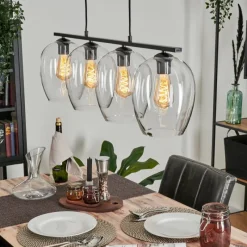 hofstein Suspension Verre 20cm Vevino Clair, 4 lumières