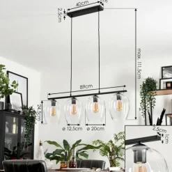 hofstein Suspension Verre 20cm Vevino Clair, 4 lumières