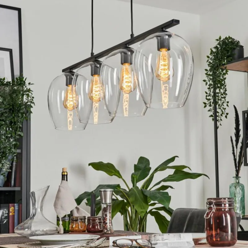 hofstein Suspension Verre 20cm Vevino Clair, 4 lumières