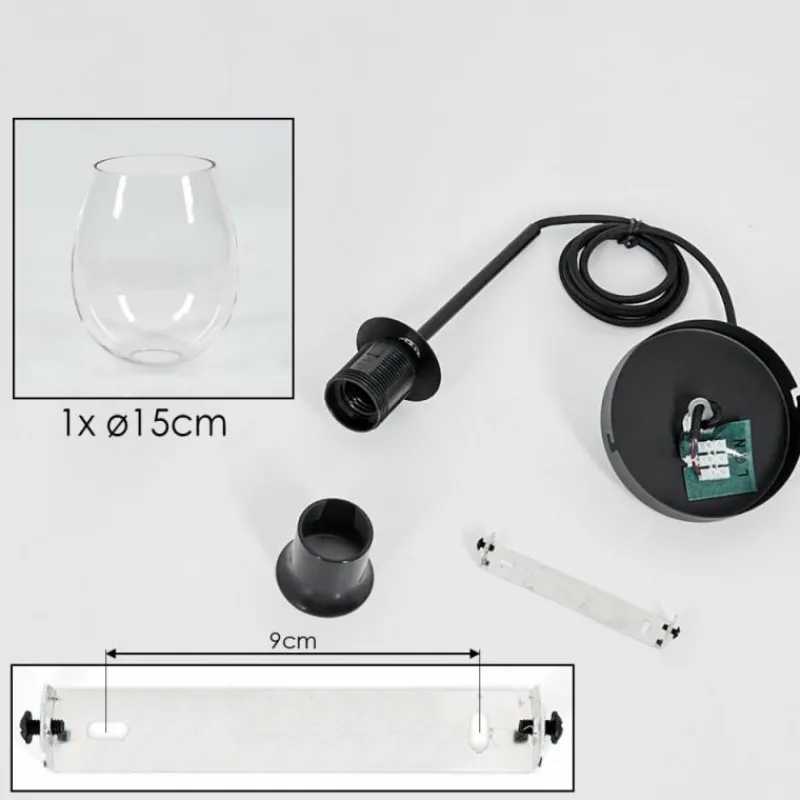 hofstein Suspension Verre 15cm Vevino Clair, 1 lumière