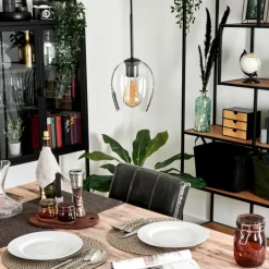 hofstein Suspension Verre 15cm Vevino Clair, 1 lumière