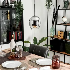 hofstein Suspension Verre 15cm Vevino Clair, Fumé, 1 lumière