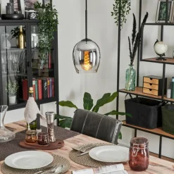 hofstein Suspension Verre 15cm Vevino Clair, Fumé, 1 lumière