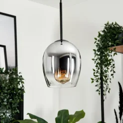 hofstein Suspension Verre 15cm Vevino Clair, Fumé, 1 lumière