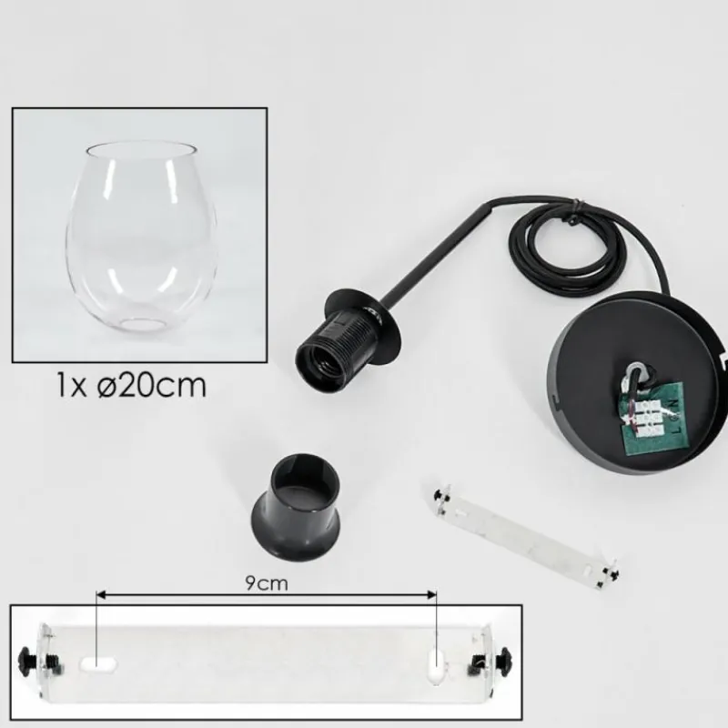 hofstein Suspension Verre 20cm Vevino Clair, 1 lumière