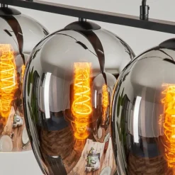 hofstein Suspension Verre 20cm Vevino Chrome, Fumé, 3 lumières