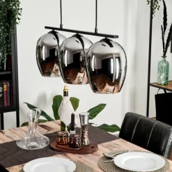 hofstein Suspension Verre 20cm Vevino Chrome, Fumé, 3 lumières