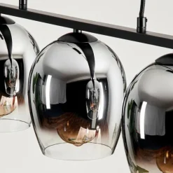 hofstein Suspension Verre 15cm Vevino Chrome, Clair, Fumé, 3 lumières