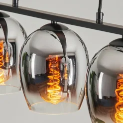 hofstein Suspension Verre 15cm Vevino Chrome, Clair, Fumé, 3 lumières