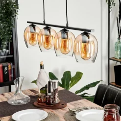 hofstein Suspension Verre 15cm Vevino Clair, 4 lumières