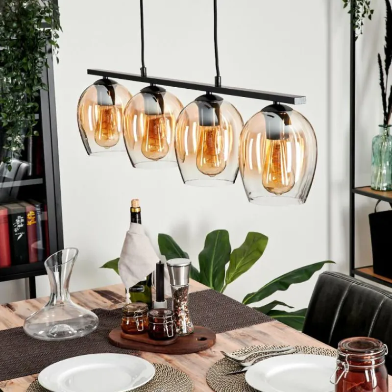 hofstein Suspension Verre 15cm Vevino Clair, 4 lumières