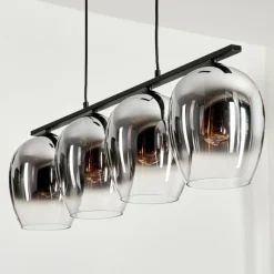 Suspension Verre Fumé-hofstein Suspension Verre 20cm Vevino Chrome, Clair, Fumé, 4 lumières