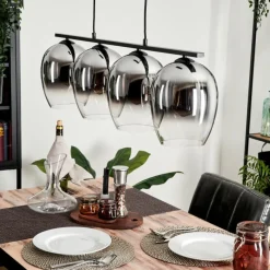 Suspension Verre Fumé-hofstein Suspension Verre 20cm Vevino Chrome, Clair, Fumé, 4 lumières