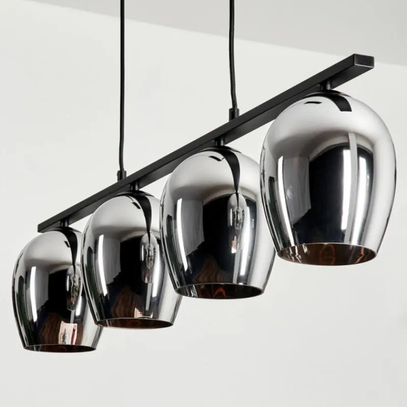 hofstein Suspension Verre 15cm Vevino Chrome, Fumé, 4 lumières