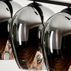 hofstein Suspension Verre 20cm Vevino Chrome, Fumé, 4 lumières