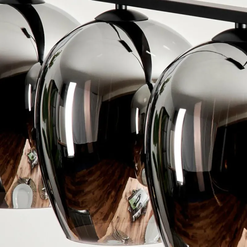 hofstein Suspension Verre 20cm Vevino Chrome, Fumé, 4 lumières