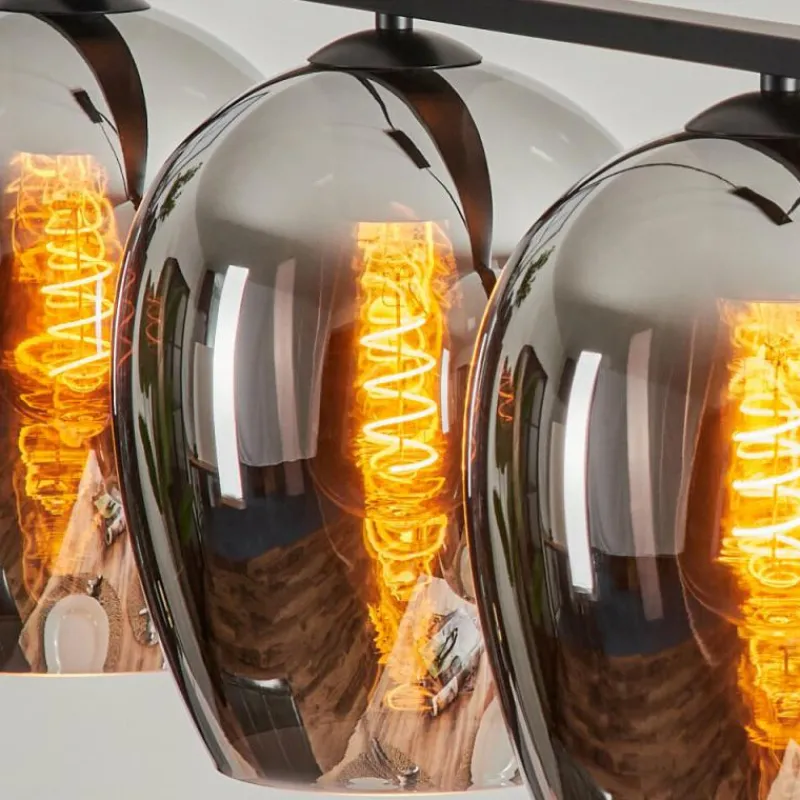 hofstein Suspension Verre 20cm Vevino Chrome, Fumé, 4 lumières