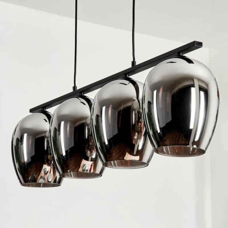 hofstein Suspension Verre 20cm Vevino Chrome, Fumé, 4 lumières