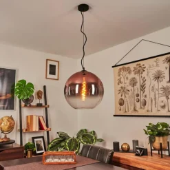 Suspension Verre Fumé-hofstein Suspension Versam Noir, 1 lumière