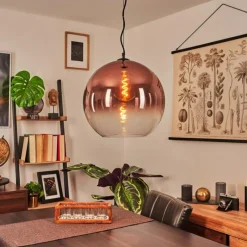 Suspension Verre Fumé-hofstein Suspension Versam Noir, 1 lumière