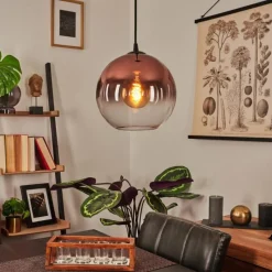 Suspension Verre Fumé-hofstein Suspension Versam Noir, 1 lumière