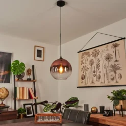 Suspension Verre Fumé-hofstein Suspension Versam Noir, 1 lumière