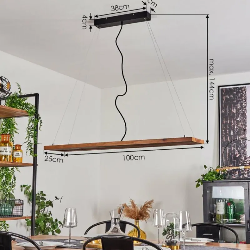 hofstein Suspension Versoix LED Chrome, Noir, 1 lumière