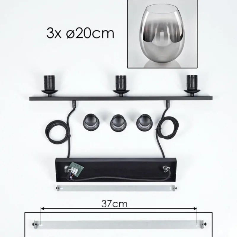 hofstein Suspension Vevino Clair, Fumé, 3 lumières