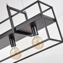 Lampes Industrielles-hofstein Suspension Victorine Chrome, Noir, 4 lumières