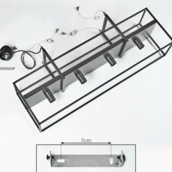 Lampes Industrielles-hofstein Suspension Victorine Chrome, Noir, 4 lumières