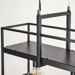 Lampes Industrielles-hofstein Suspension Victorine Chrome, Noir, 4 lumières