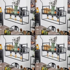 Style Boho-Chic-hofstein Suspension Victorine Chrome, Noir, 3 lumières