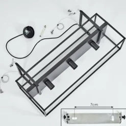 Style Boho-Chic-hofstein Suspension Victorine Chrome, Noir, 3 lumières