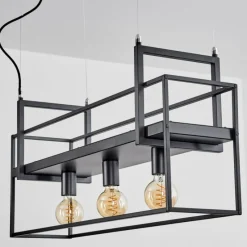 Style Boho-Chic-hofstein Suspension Victorine Chrome, Noir, 3 lumières