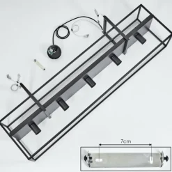 Style Boho-Chic-hofstein Suspension Victorine Chrome, Noir, 5 lumières
