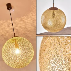 Lampes Dorées-hofstein Suspension Vigra Brun doré, 1 lumière