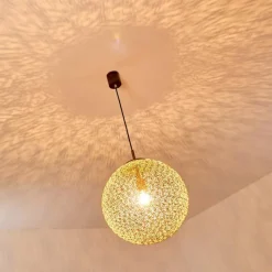 Lampes Dorées-hofstein Suspension Vigra Brun doré, 1 lumière