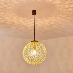 Lampes Dorées-hofstein Suspension Vigra Brun doré, 1 lumière