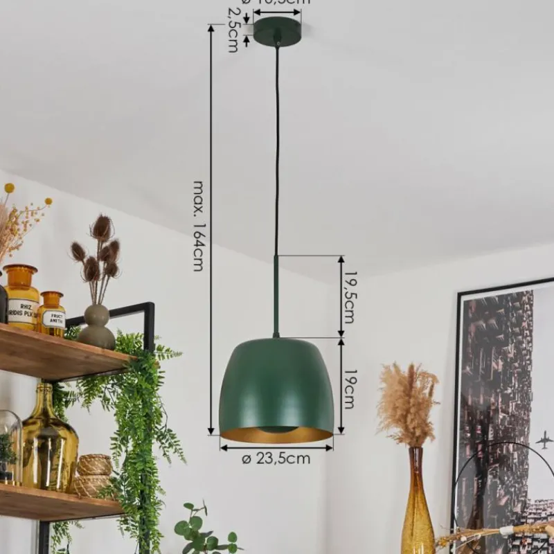 Lampes Dorées-hofstein Suspension Viking Vert, 1 lumière