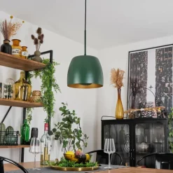 Lampes Dorées-hofstein Suspension Viking Vert, 1 lumière