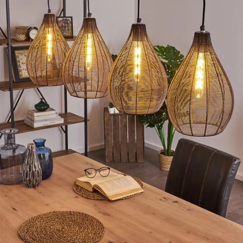 Luminaires Rustiques-hofstein Suspension Villach Noir, 4 lumières